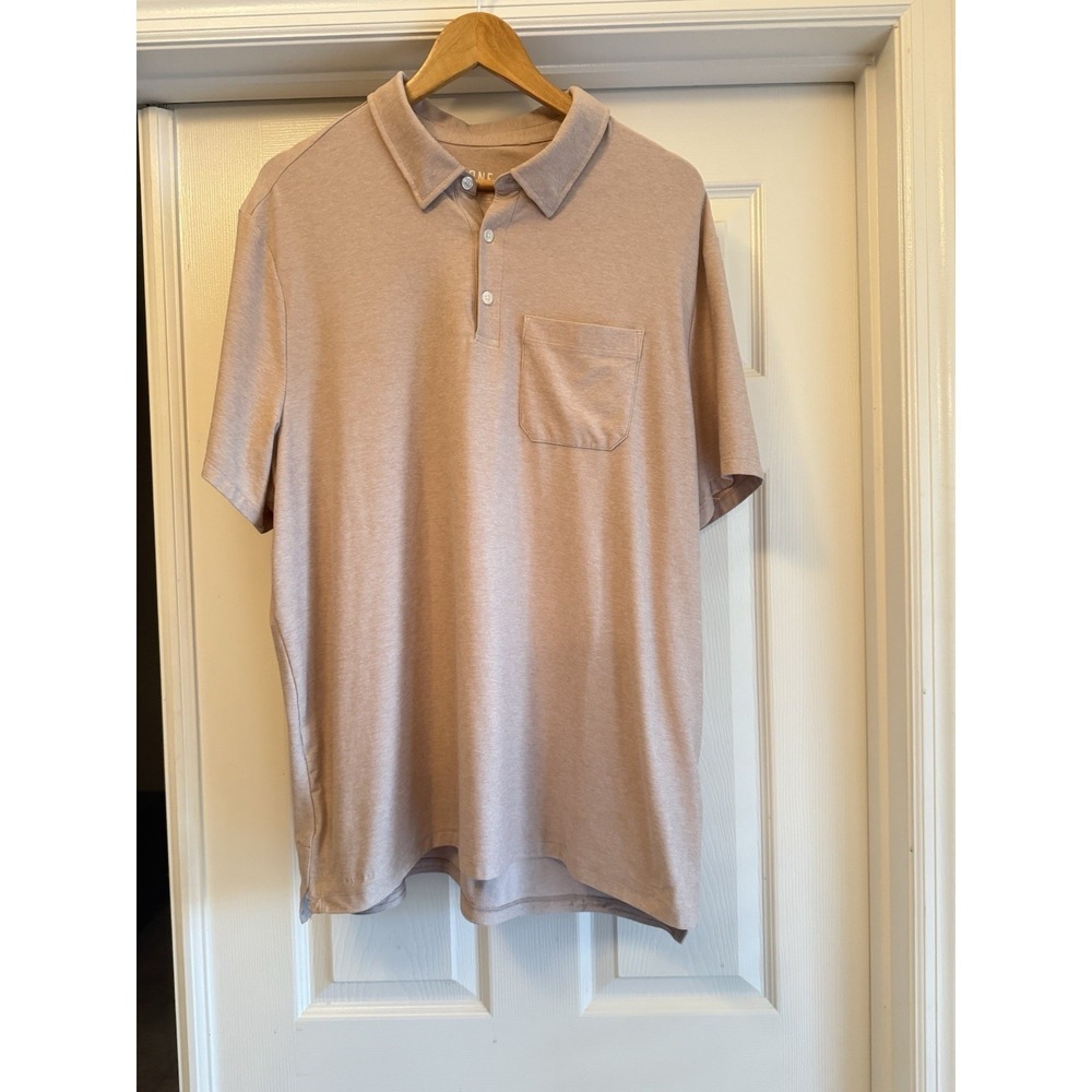 Rhone Commuter Polo Mens XL Tan Short Sleeve Pique Knit Pocket Shirt 101753